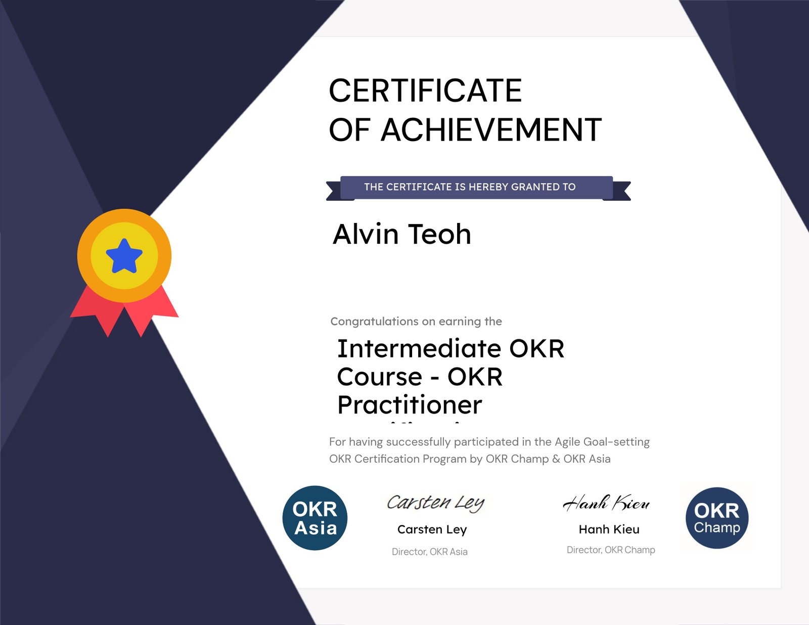 Intermediate OKR Course - OKR Practitioner Certification