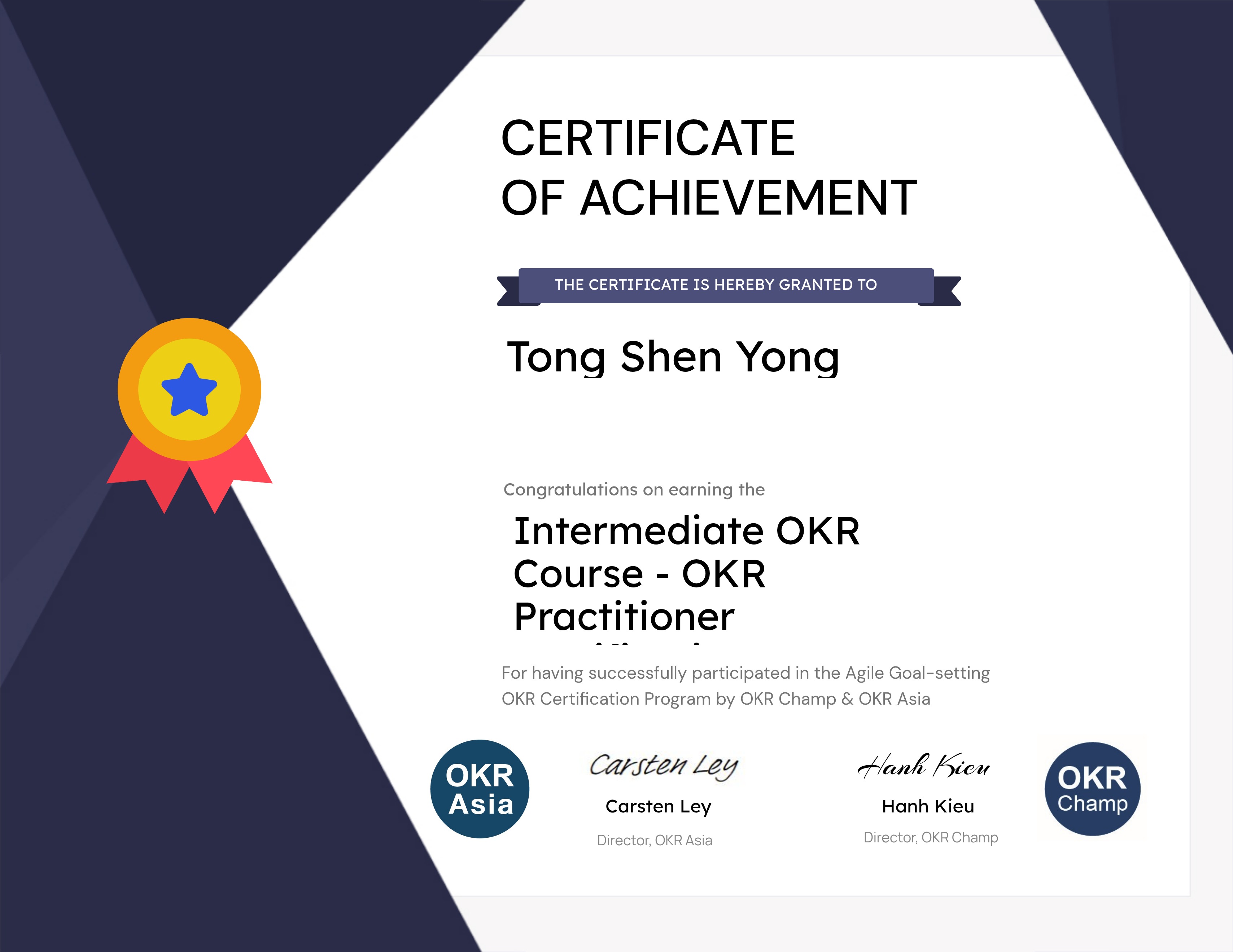 Intermediate OKR Course - OKR Practitioner Certification
